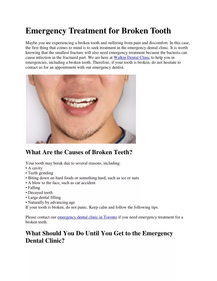emergency treatment for broken tooth