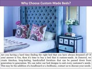 Why Choose Custom Made Beds?