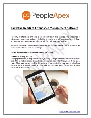 Know the Needs of Attendance Management Software