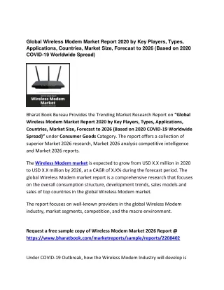 global wireless modem market report 2020