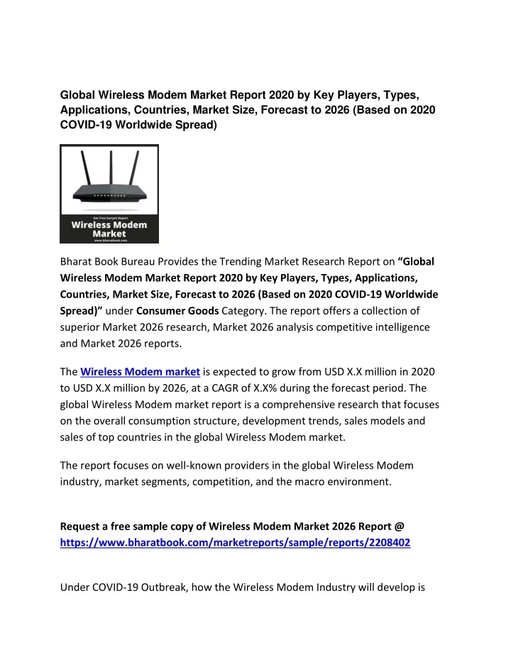 global wireless modem market report 2020