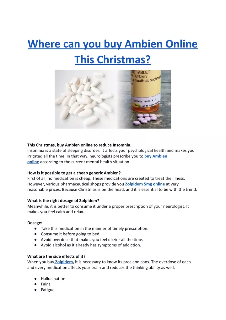 where can you buy ambien online this christmas
