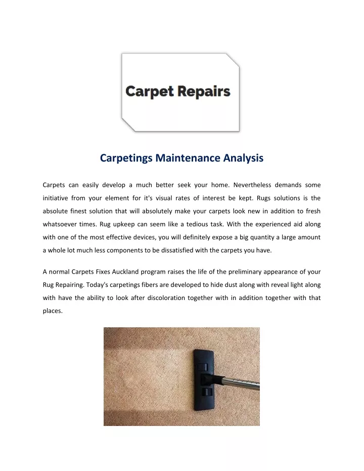 carpetings maintenance analysis