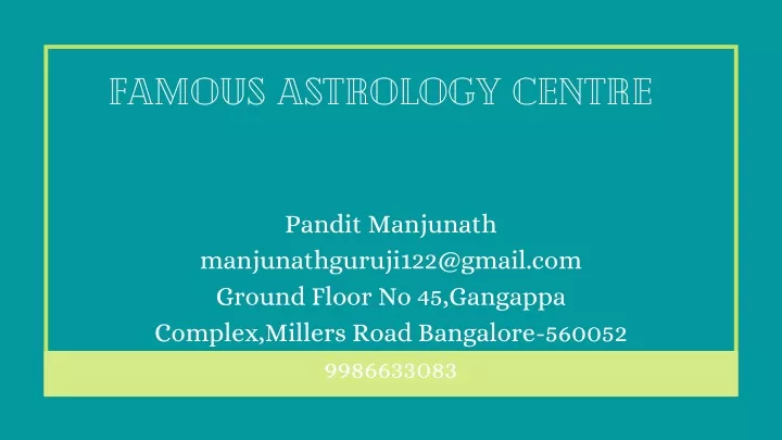 famous astrology centre