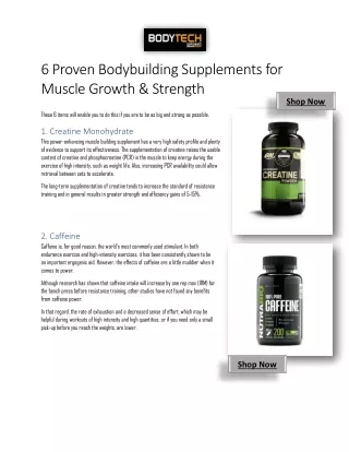 6 Proven Bodybuilding Supplements For Muscle Growth & Strength