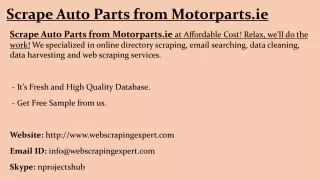 scrape auto parts from motorparts ie