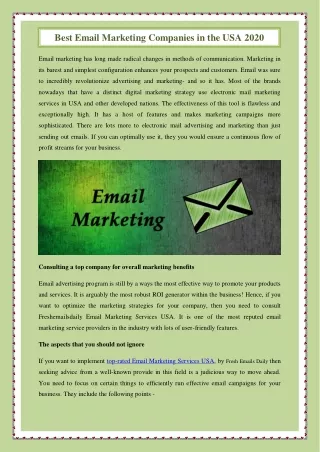 Best Email Marketing Companies in the USA 2020