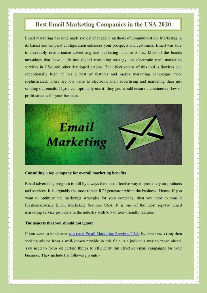 best email marketing companies in the usa 2020