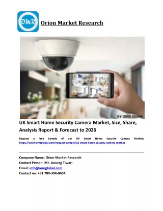 UK Smart Home Security Camera Market Size, Industry Trends, Share and Forecast 2020-2026