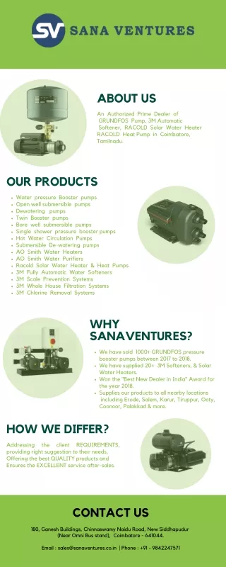Sanaventures | Grundfos Pressure Pump Dealers in Coimbatore, Erode, Salem,  Karur, Ooty, Coonoor