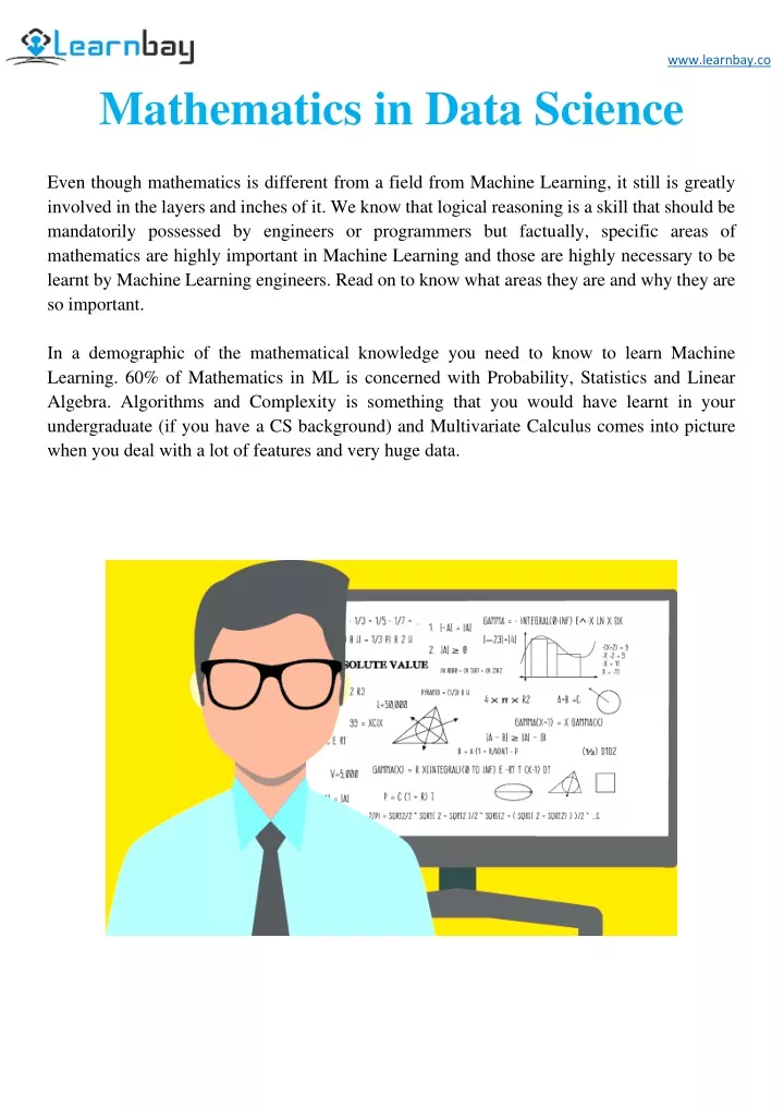 www learnbay co mathematics in data science