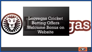 Leovegas Cricket Betting Offers Welcome Bonus and odds on Website
