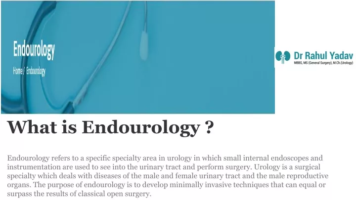 what is endourology endourology refers