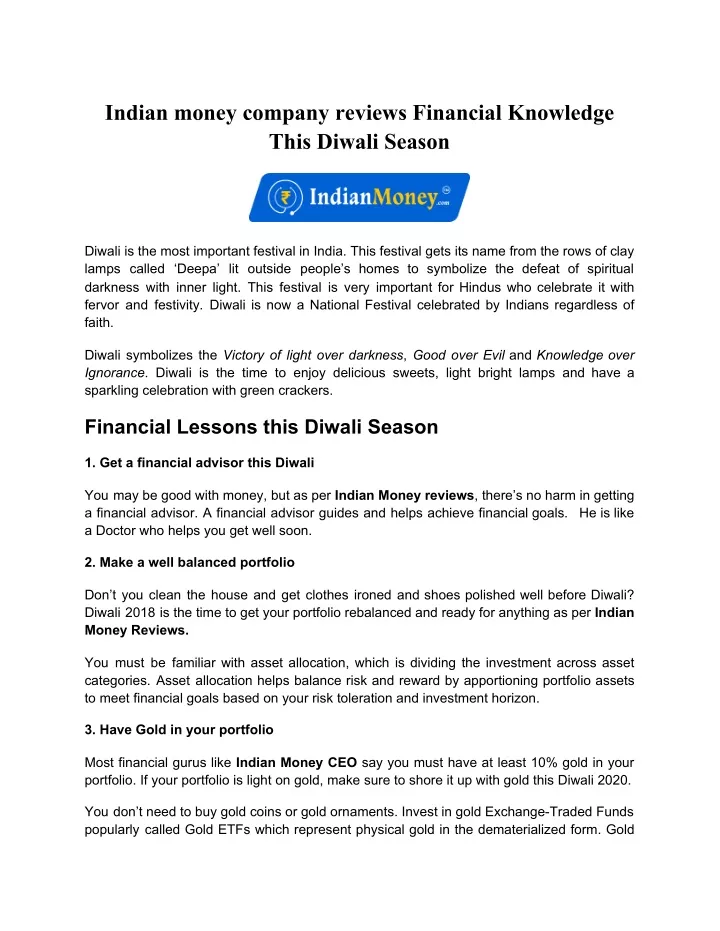 indian money company reviews financial knowledge