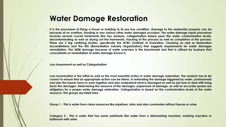 water damage restoration