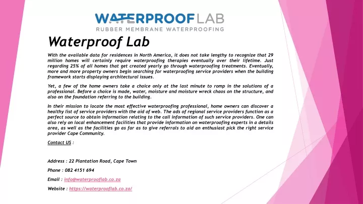 waterproof lab