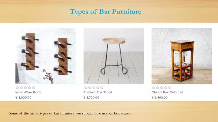 types of bar furniture