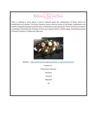 Funeral Flowers Cornwall | Ballooningbudsandbows.co.uk