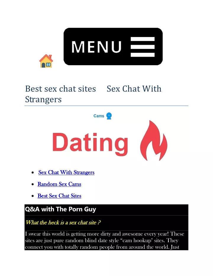best sex chat sites strangers