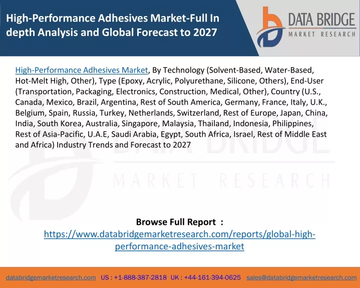 high performance adhesives market full in depth
