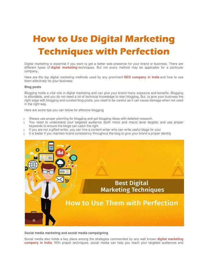 how to use digital marketing techniques with