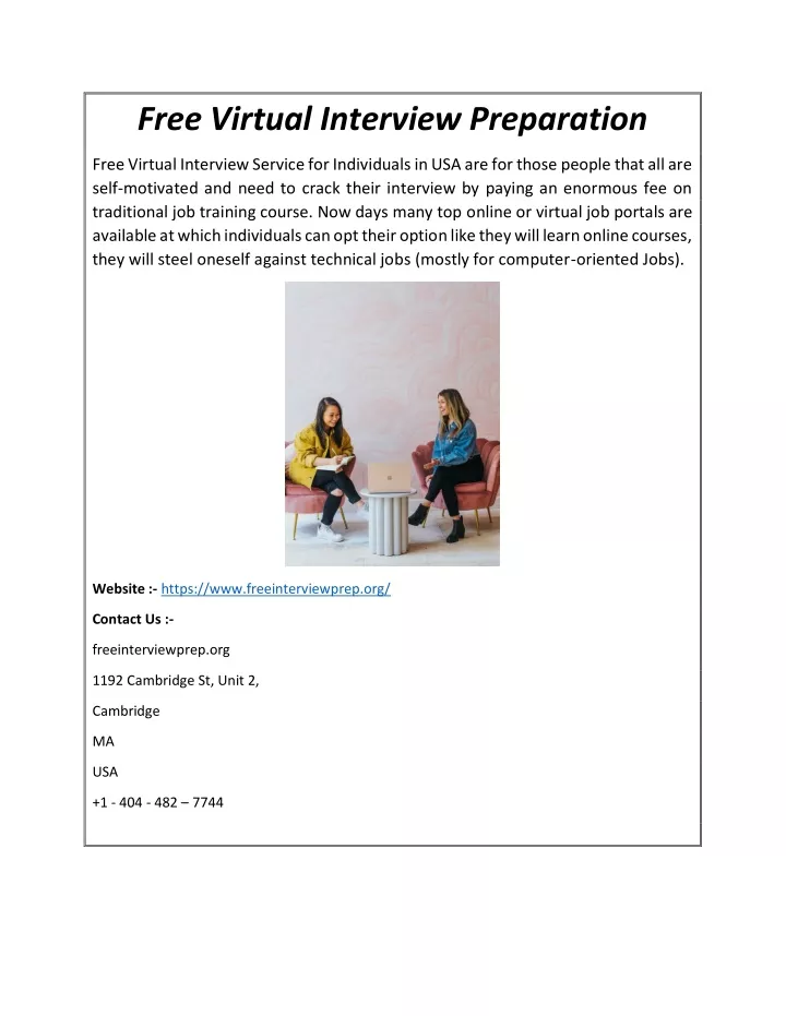 free virtual interview preparation