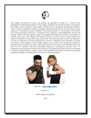 krav maga instructional courses are picking