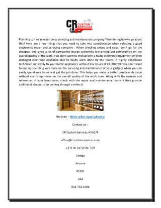 planning to hire an electronics servicing