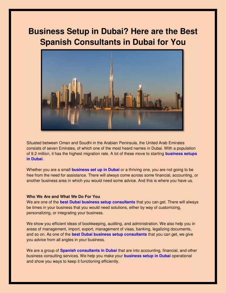 business setup in dubai here are the best spanish
