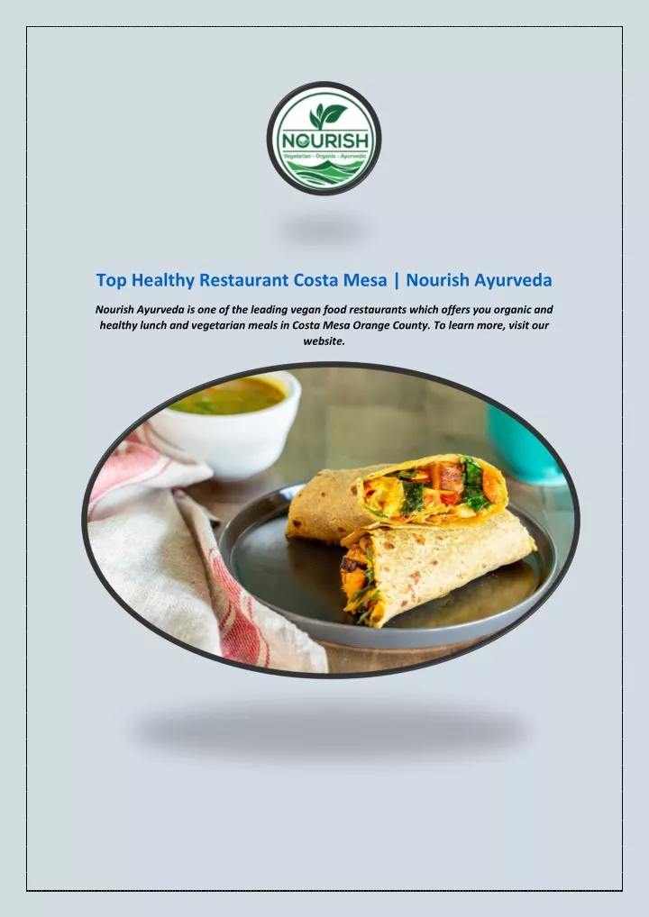 top healthy restaurant costa mesa nourish ayurveda