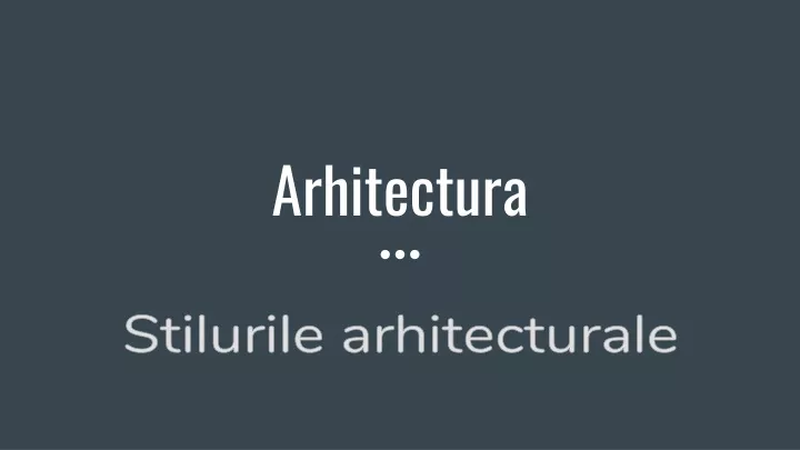 arhitectura