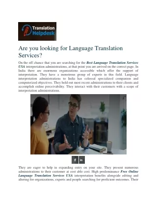 Best In-house Translation Department Usa | Translation Helpdesk