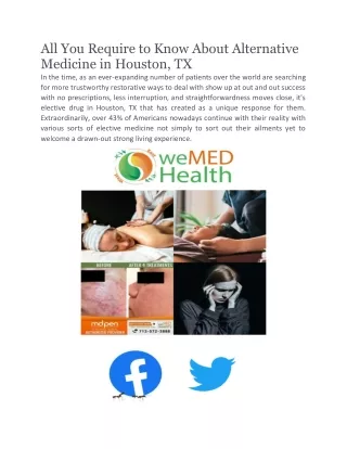 Acupuncture Treatment in Houston TX | Wemedhealth.com