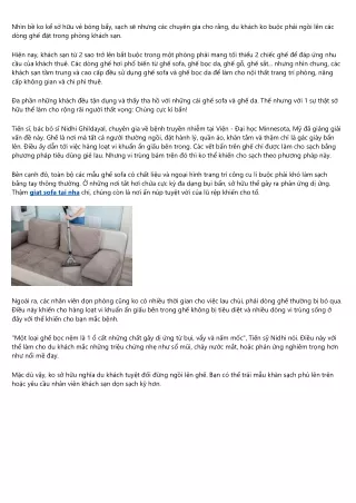 Khuyên bạn không bắt buộc ngồi trên ghế sofa phòng khách sạn, biết được lý do bạn sẽ cần rùng mình