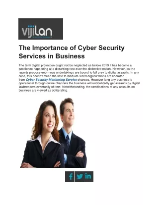 the importance of cyber security services