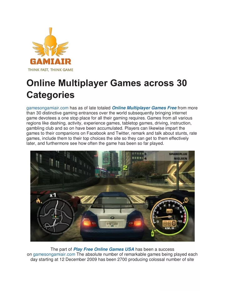 online multiplayer games across 30 categories