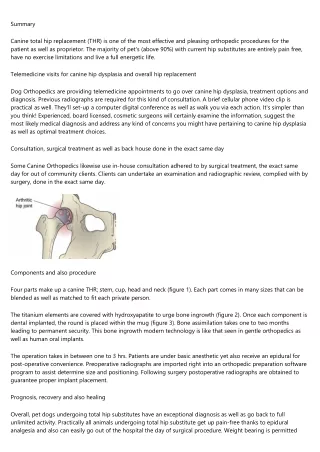 Canine Total Hip Replacement (THR): Realities and Information about the most up to date Medical Developments in Today's