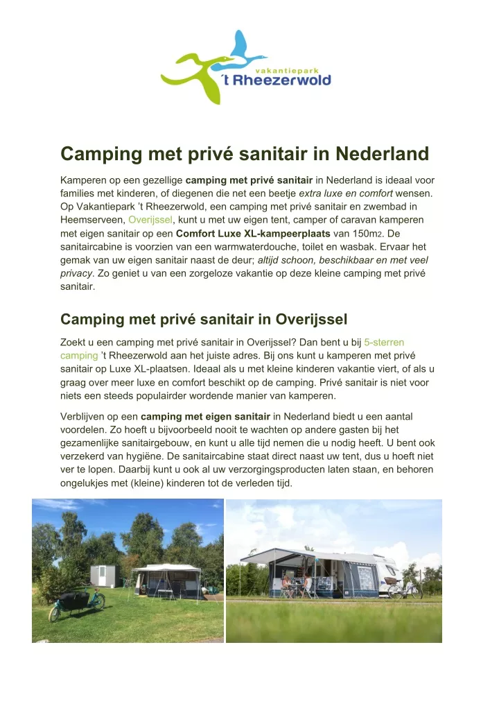camping met priv sanitair in nederland
