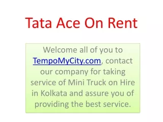 tata ace for rent with tempomycity.com