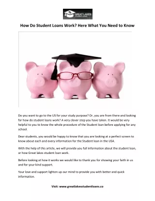 How Do Student Loans Work? Here What You Need to Know