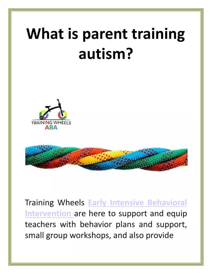 what is parent training autism