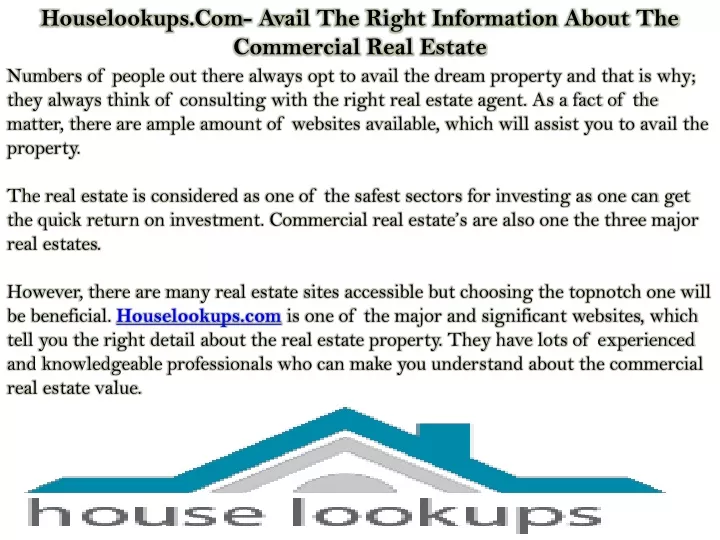 houselookups com avail the right information