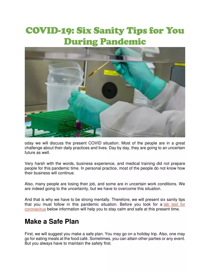 covid 19 six sanity tips for you during pandemic