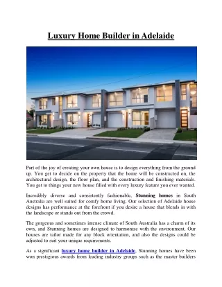 luxury home builder in adelaide