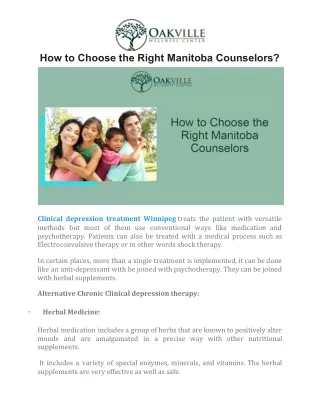 How to Choose the Right Manitoba Counselors?