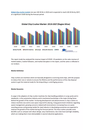 Global chip crusher market