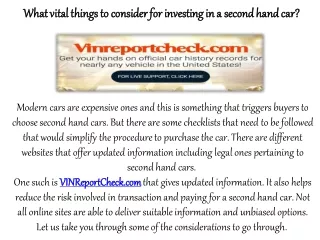 what vital things to consider for investing