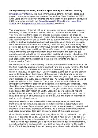 interplanetary internet satellite apps and space