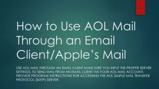 How to Use AOL Mail Through an Email Client or Apple Mail