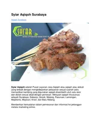 Syiar Aqiqoh Surabaya